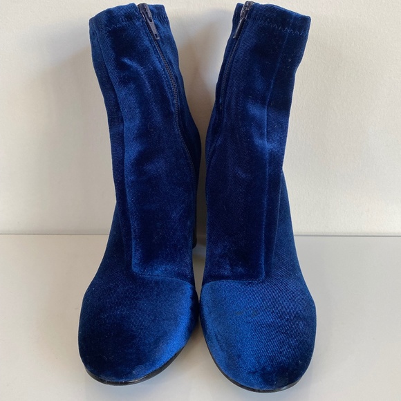 Aldo Shoes - Aldo Blue & Silver Velvet Ankle Boots